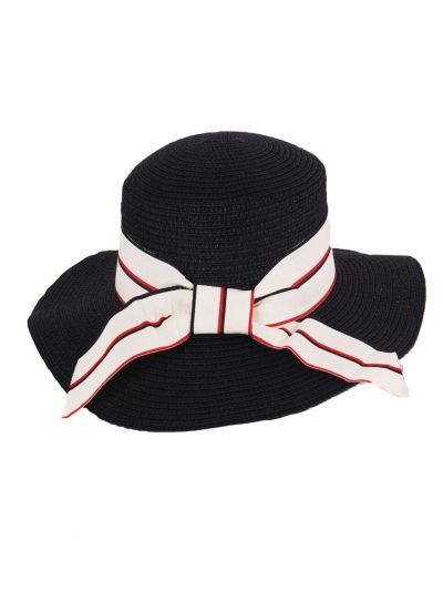Zwarte vintage-stijl boater hoed