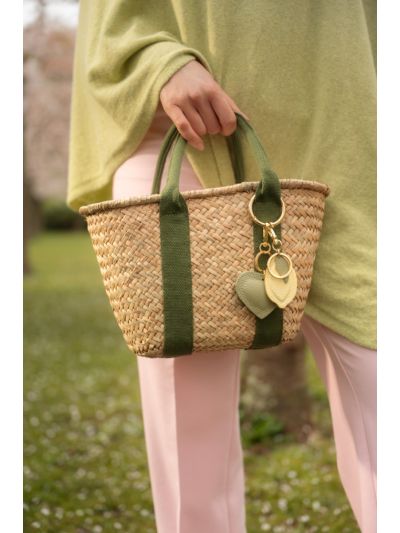 Zafira raffia gevochten handtas