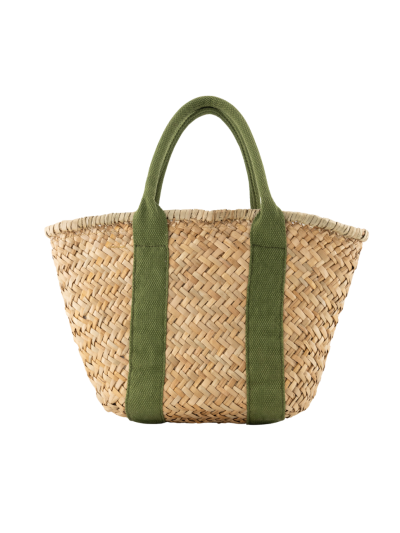 Zafira raffia gevochten handtas