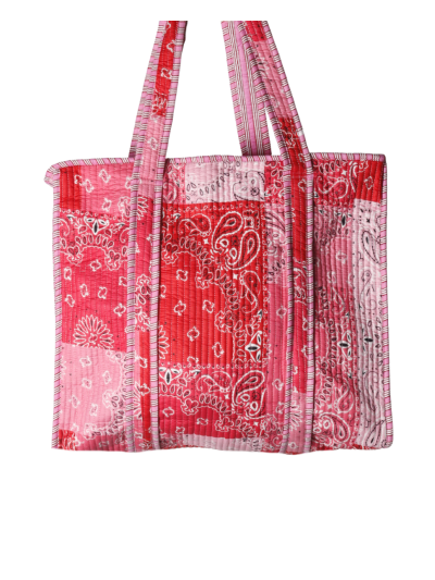 Gewatteerde shopper tas met bandana print