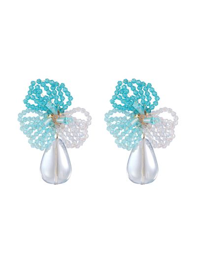 Bloemen oorbellen met pareldetail