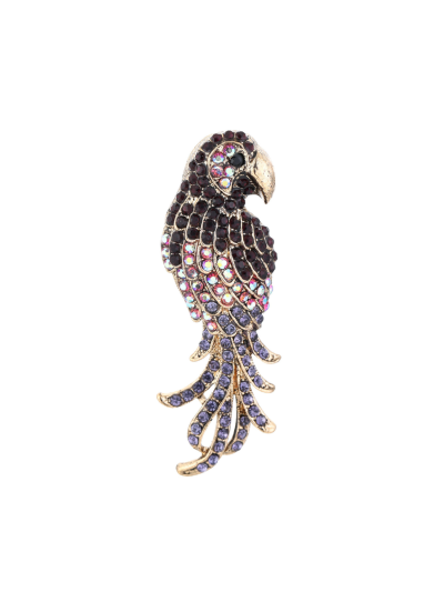 Broche met papagaai