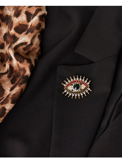 Eye broche met strass