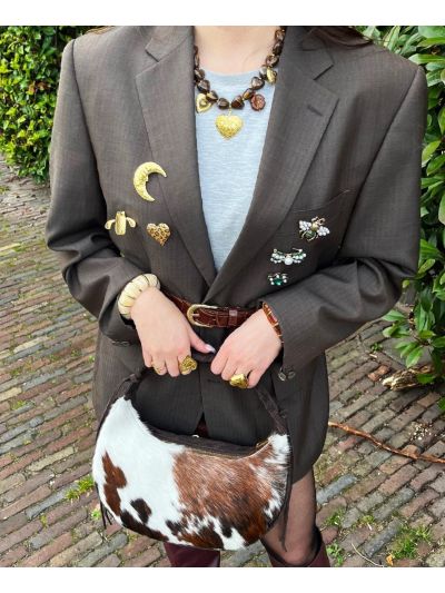 Maan broche in goud
