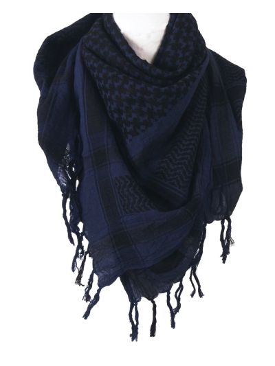 PLO sjaal / Arafat sjaal in zwart-donkerblauw