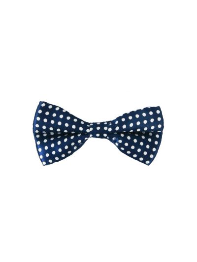 Donkerblauwe vlinderstrik met polka dot