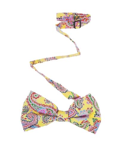 Gele vlinderstrik met paisley design