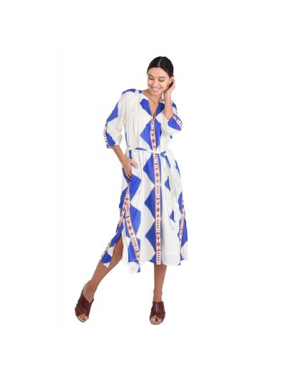 Katoenen jurk met ikat print