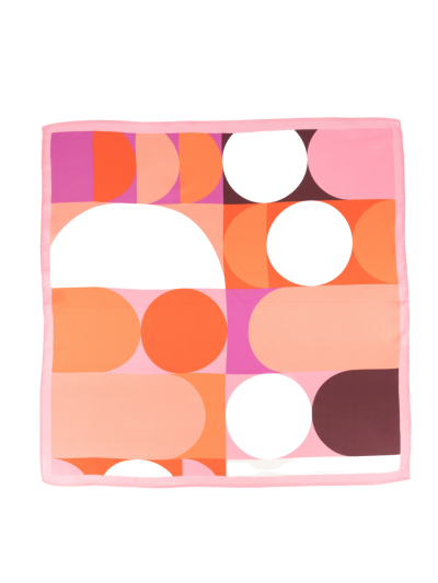 Zijden sjaaltje met grafisch design in roze