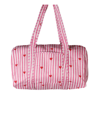 Gewatteerde weekend tas met hartjes print