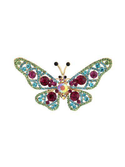 Kleurrijke vlinder broche