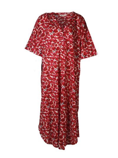 Lange katoenen kaftan met bloemenprint