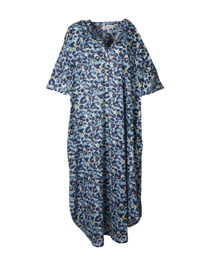 Lange katoenen kaftan met bloemenprint