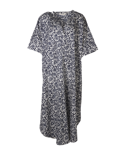 Lange katoenen kaftan met bloemenprint