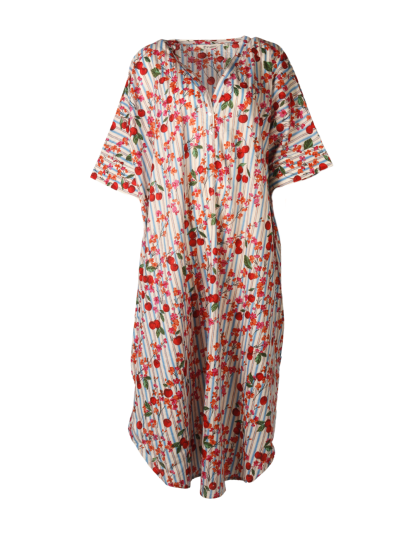 Lange kaftan met cherry print