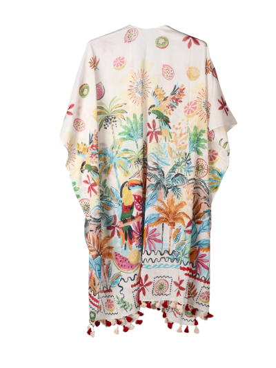 Kimono met kleurrijke tropische print