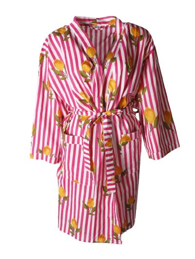 Katoenen kimono met sinasappelprint
