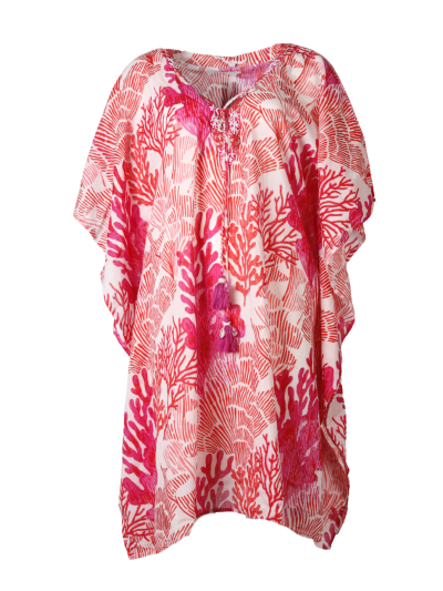 Kaftan met koraalprint