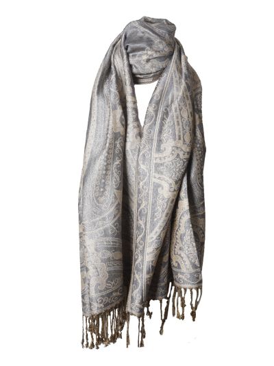 Lieke pashmina sjaal met ornamentpatroon