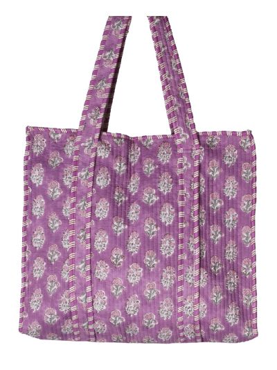 Gewatteerde shopper in de kleur lila