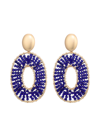 Statement oorbellen in royal blue