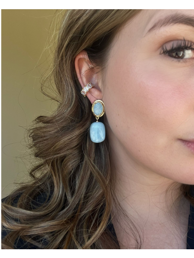 Oorbellen met marmerlook hanger