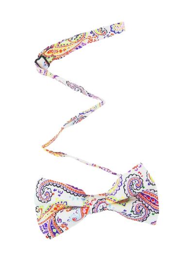 Off white vlinderstrik met paisley design