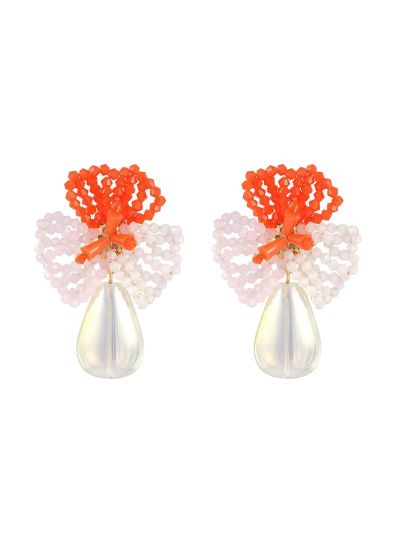 Bloemen oorbellen met pareldetail