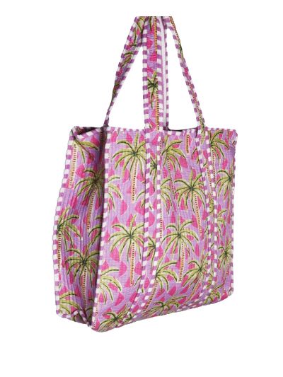 Gewatteerde shopper met palmbomen