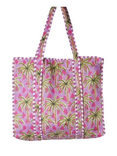 Gewatteerde shopper met palmbomen