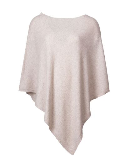 Poncho in kasjmier-blend in lichtbeige