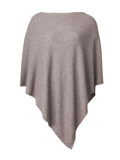 Poncho in kasjmier-blend in taupe
