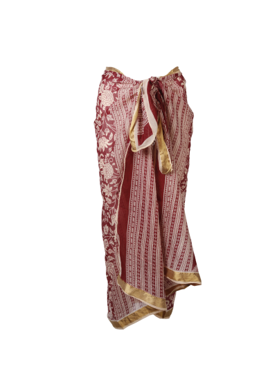 Donkerrode sarong met bloemenprint