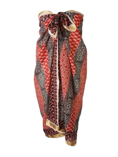 Chella sarong in rood en zwart