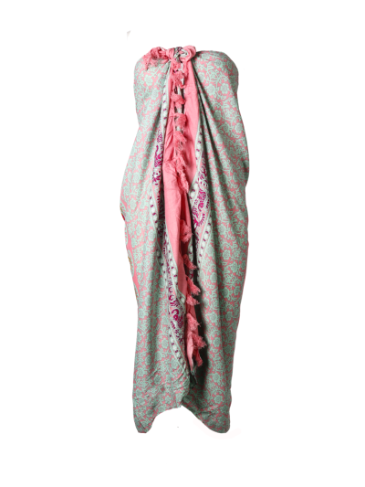 Sarong met ornament in roze en mintgroen