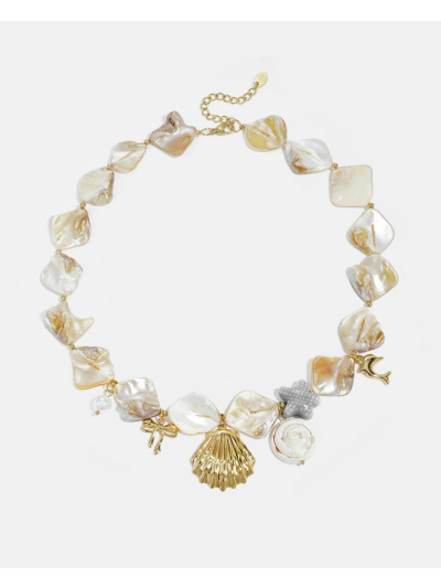 Parelmoer schelpen ketting met bedels