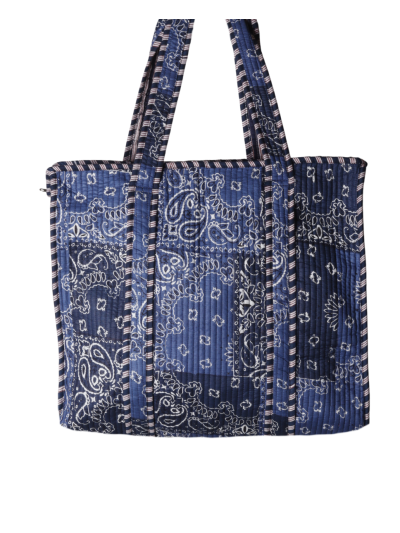 Gewatteerde shopper tas met bandana print