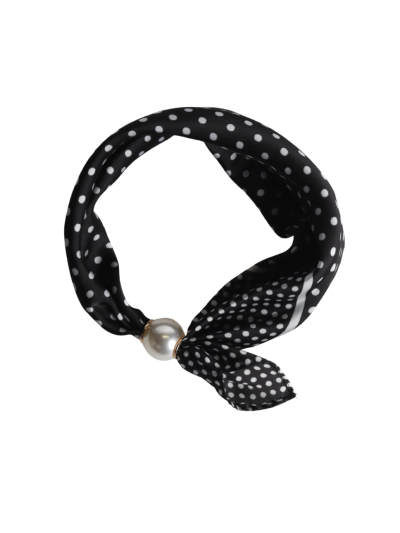 Polkadot sjaaltje met parel sluiting 