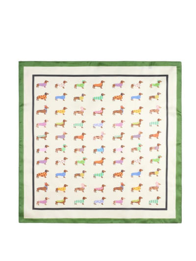Satijn sjaaltje met teckelprint