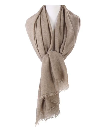 Stola/sjaal van 100% kasjmier in taupe
