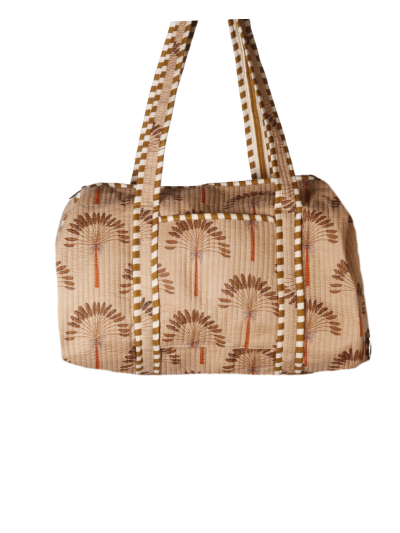 Gewatteerde weekend tas in camel