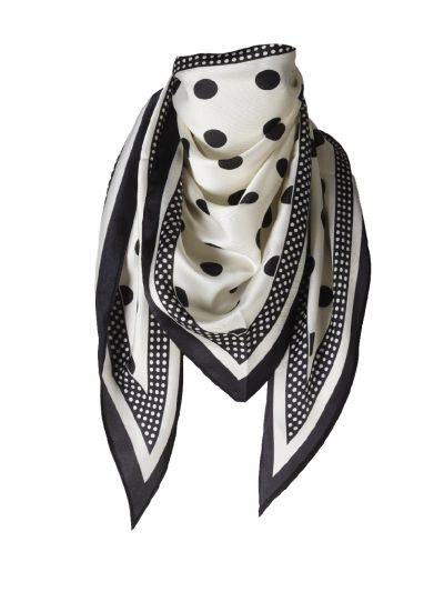 Satijnen driehoeksjaaltje met polkadot print