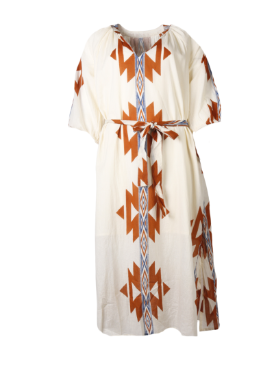 Katoenen jurk met ikat print