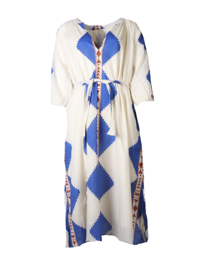 Katoenen jurk met ikat print