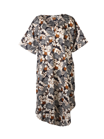 Katoenen kaftan jurk met bloemenprint