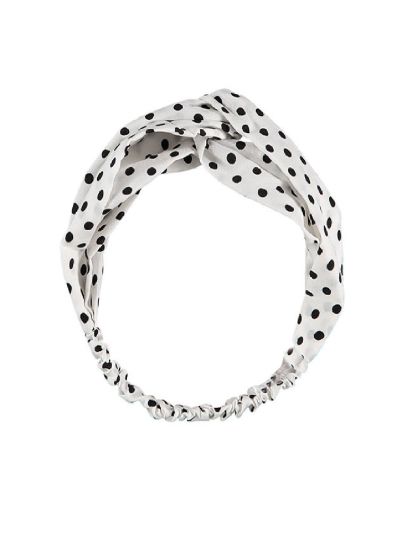 Witte haarband met polka dot print