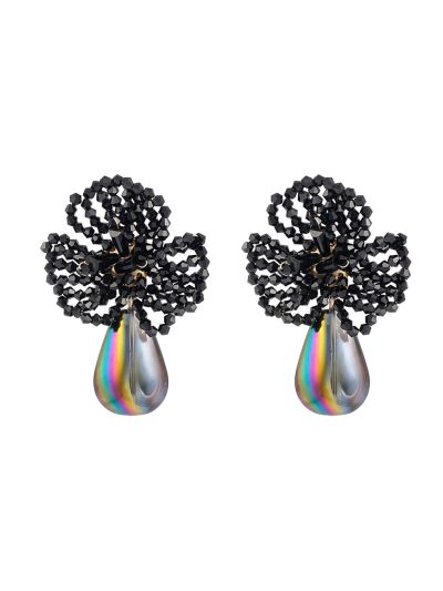 Bloemen oorbellen met pareldetail