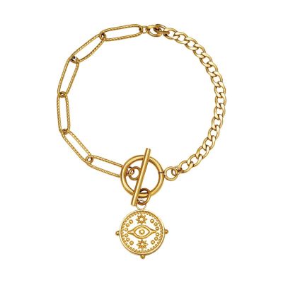 Goudkleurige armband met ''All eyes on you'' bedel