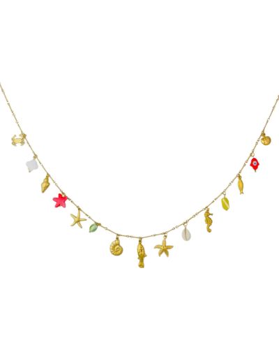 Lange ketting met zee-thema bedels