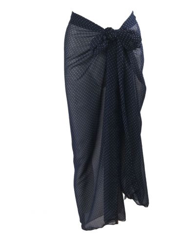 Donkerblauwe sarong met stippen print